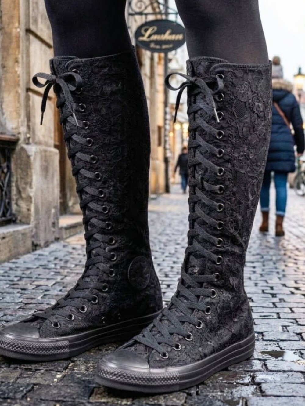 New Converse All Star Chuck Taylor XXHigh  Knee High Black Sneakers Women's 5.5
